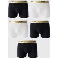 Mens 5 Pack Man Signature Gold Waistband Boxers In Multi - Mehrfarbig - L, Mehrfarbig von boohooman