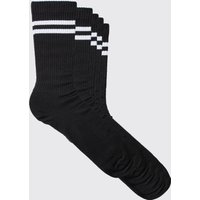 Mens 5 Pack Sport Stripe Socks - Schwarz - ONE SIZE, Schwarz von boohooman