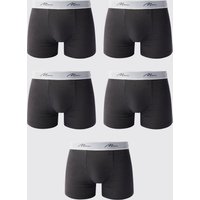 5er-Pack Man Signature Boxershorts - Schwarz - XS, Schwarz von boohooman