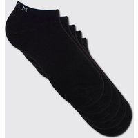 Mens 5er-Pack Man Sneaker-Socken - Schwarz - ONE SIZE, Schwarz von boohooman