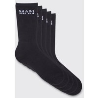 Mens 5er-Pack Man Sport-Socken - Schwarz - ONE SIZE, Schwarz von boohooman