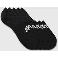 Mens 5er-Pack unsichtbare Gothic Man Socken - Schwarz - ONE SIZE, Schwarz von boohooman