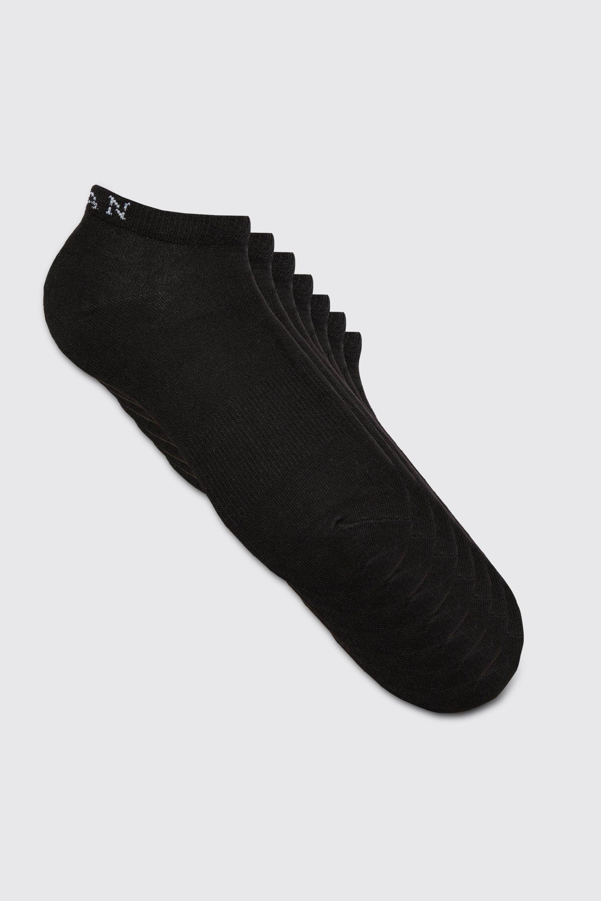 Mens 7er-Pack Man Sneaker-Socken - Schwarz - ONE SIZE, Schwarz von boohooman