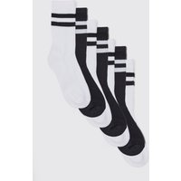 Mens 7er-Pack Sport-Socken mit Streifen - Mehrfarbig - ONE SIZE, Mehrfarbig von boohooman