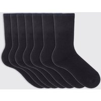 Mens 7er-Pack einfache Sport-Socken - Schwarz - ONE SIZE, Schwarz von boohooman
