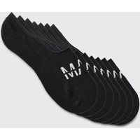 Mens 7er-Pack unsichtbare Man-Socken - Schwarz - ONE SIZE, Schwarz von boohooman