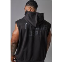Ärmelloser Oversize Hoodie mit Trainings Dept - Schwarz - XS, Schwarz Ärmelloser Oversize Hoodie mit Trainings Dept - Schwarz - XS, Schwarz von boohooman