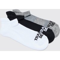 Mens Active Training Dept Cushioned Trainer 3 Pack Socks - Mehrfarbig - ONE SIZE, Mehrfarbig von boohooman