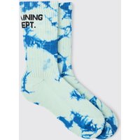 Mens Active Training Dept Batik Socken - Blau - ONE SIZE, Blau von boohooman