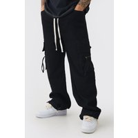 Lockere Cargo-Hose mit elastischem Bund - Schwarz - XS, Schwarz Lockere Cargo-Hose mit elastischem Bund - Schwarz - XS, Schwarz von boohooman