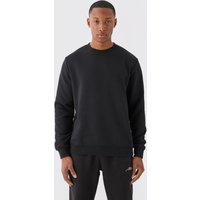 Mens Basic Crew Neck Sweatshirt - Schwarz - L, Schwarz von boohooman