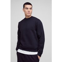 Basic Rundhals-Sweatshirt - Schwarz - M, Schwarz von boohooman