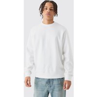 Mens Basic Crew Neck Sweatshirt - Weiß - S, Weiß von boohooman