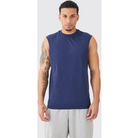 Mens Basic Drop Armhole vest - Blau - L, Blau von boohooman