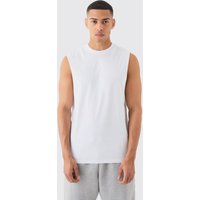 Mens Basic Drop Armhole vest - Weiß - M, Weiß von boohooman