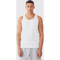 Mens Basic Man Dash Vest - Weiß - L, Weiß von boohooman