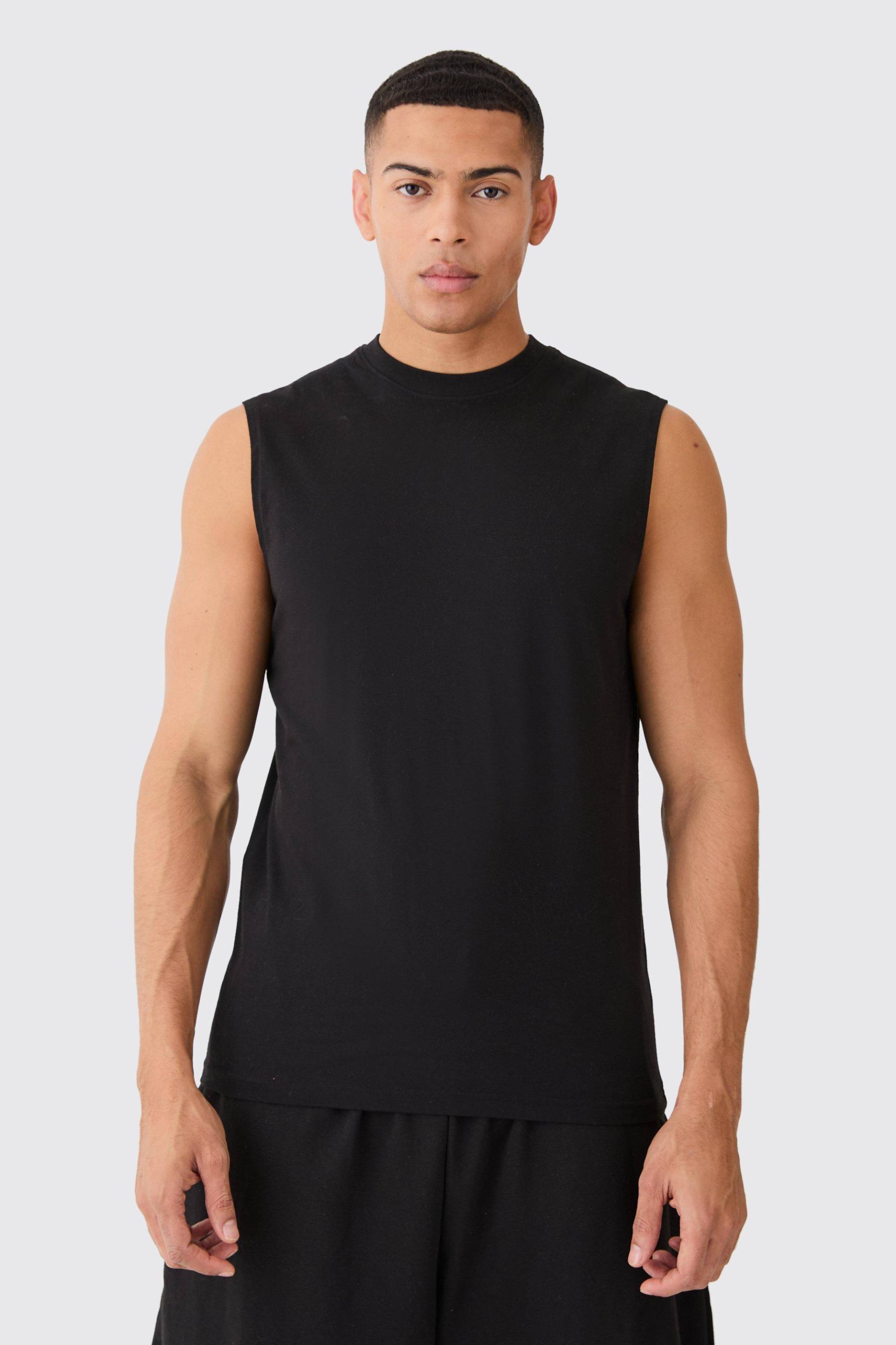 Mens Basic Man Dash vest - Schwarz - M, Schwarz von boohooman