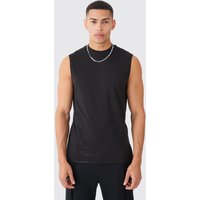 Mens Basic Man Signature vest - Schwarz - L, Schwarz von boohooman