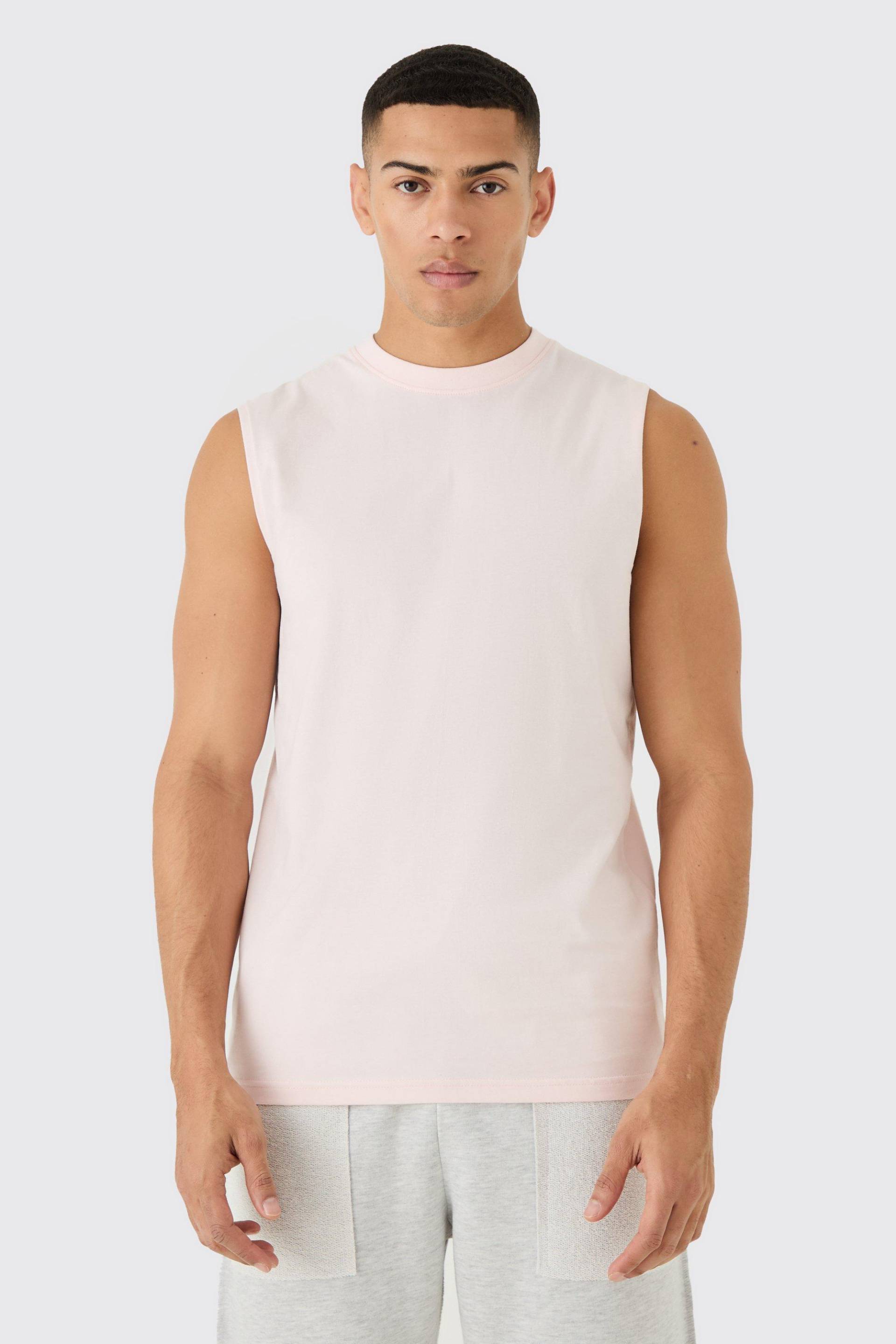 Mens Basic Man Triangle vest - Rosa - L, Rosa von boohooman