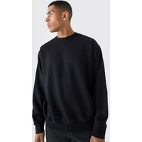 Mens Basic Oversized Crew Neck Sweatshirt - Schwarz - S, Schwarz von boohooman