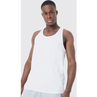 Mens Basic Racer Back Vest - Weiß - M, Weiß von boohooman