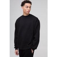 Basic Rundhals-Sweatshirt - Schwarz - L, Schwarz Basic Rundhals-Sweatshirt - Schwarz - L, Schwarz von boohooman
