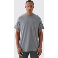 Mens Basic Rundhals T-Shirt - Grau - S, Grau von boohooman