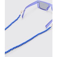 Mens Beaded Sunglasses Chain In Cobalt - Grau - ONE SIZE, Grau von boohooman