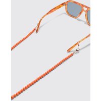 Mens Beaded Sunglasses Chain In Orange - ONE SIZE, Orange von boohooman