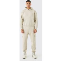 Mens Boxy Hooded Tracksuit - Grau - XS, Grau von boohooman