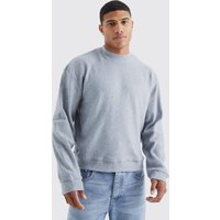 Mens Kastiges geripptes Oversize Ottoman Sweatshirt - Grau - L, Grau von boohooman