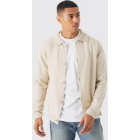 Mens Cardigan mit Kragen - Grau - XS, Grau von boohooman