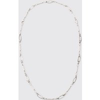 Mens Chain Link Detail Multi Layer Necklace - Silber - ONE SIZE, Silber von boohooman