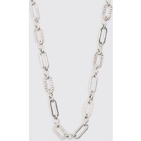 Mens Chain Link Necklace In Silver - Silber - ONE SIZE, Silber von boohooman