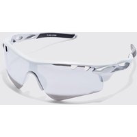 Mens Chrome Lens Angled Sunglasses - Silber - ONE SIZE, Silber von boohooman