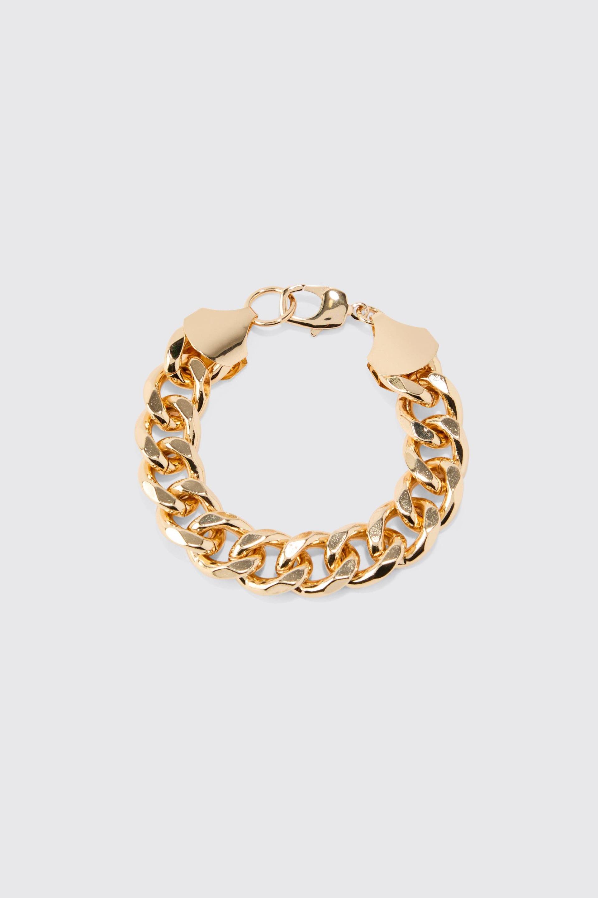 Mens Chunky Chain Bracelet - Gold - ONE SIZE, Gold von boohooman