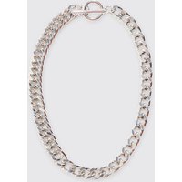 Mens Chunky Cuban Chain Necklace In Silver - Silber - ONE SIZE, Silber von boohooman
