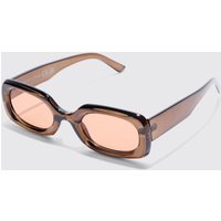 Mens Chunky Frame Sunglasses - Khaki - ONE SIZE, Khaki von boohooman