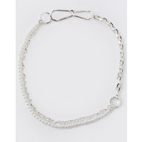 Mens Chunky Pearl Chain Necklace - Silber - ONE SIZE, Silber von boohooman