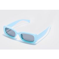 Mens Chunky Plastic Rectangular Sunglasses - Blau - ONE SIZE, Blau von boohooman