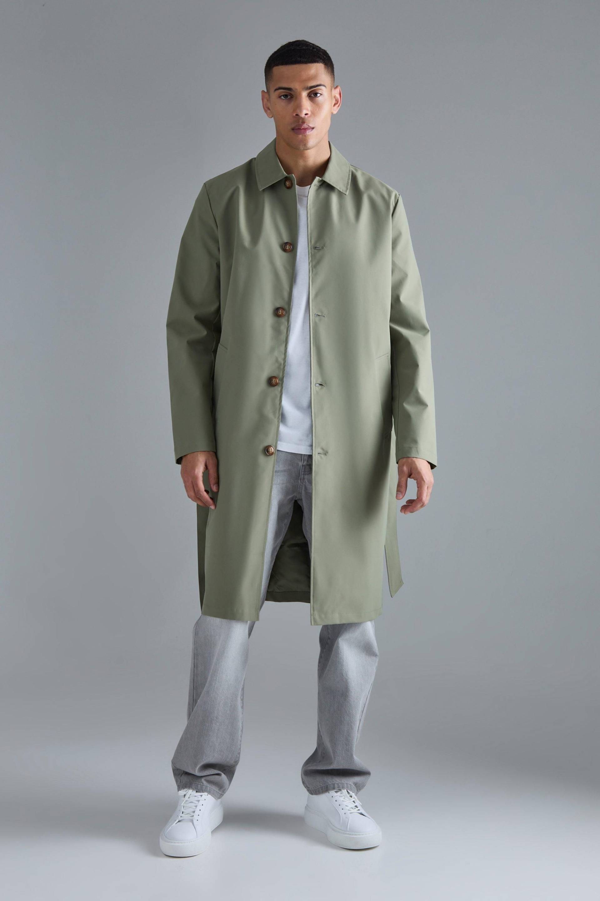 Klassischer Trenchcoat mit Gürtel - Khaki - S, Khaki von boohooman