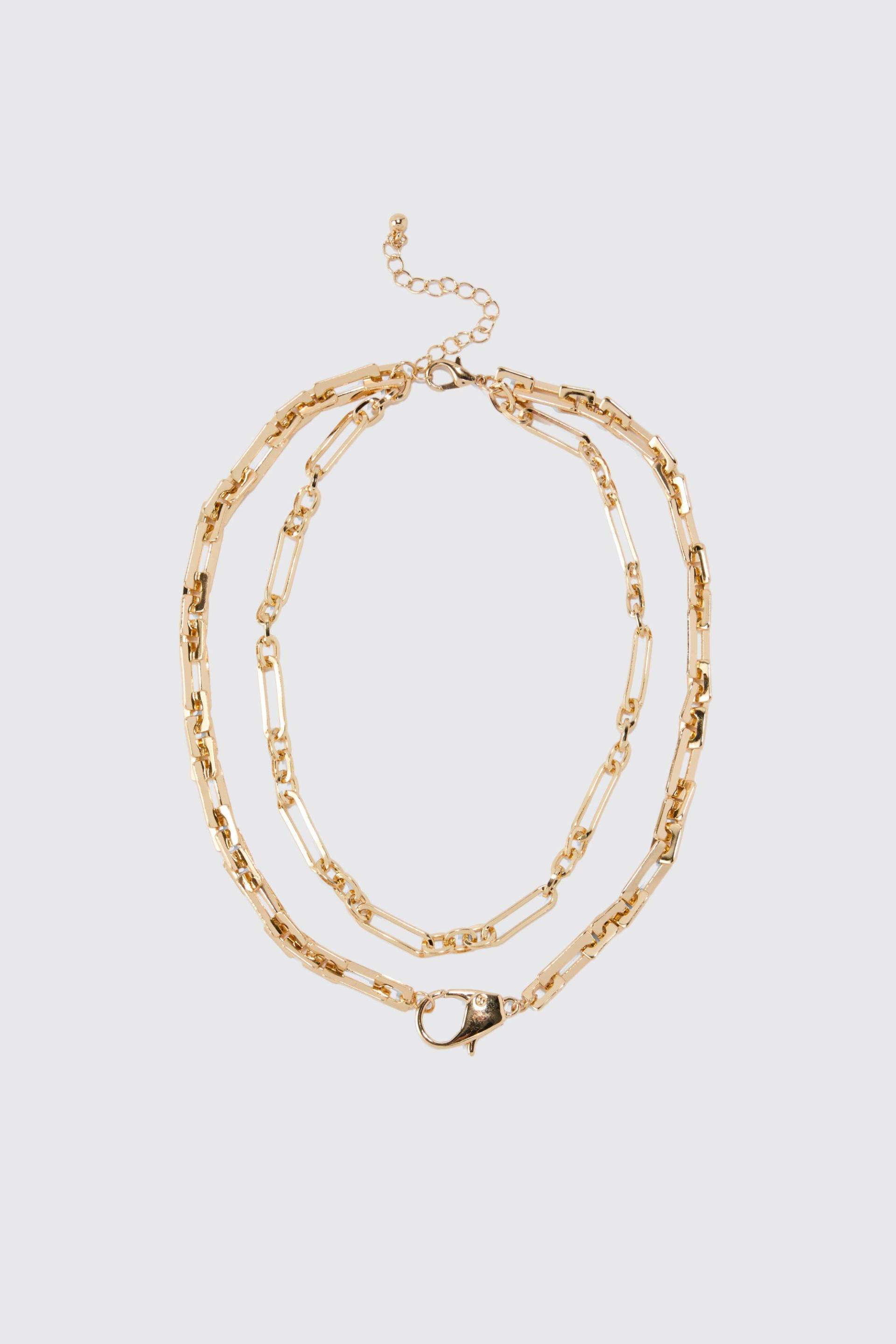 Mens Clip Detail Chain Necklace - Gold - ONE SIZE, Gold von boohooman