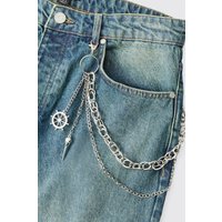 Silberne Kompass Jeans-Kette - ONE SIZE, Silber Silberne Kompass Jeans-Kette - ONE SIZE, Silber von boohooman