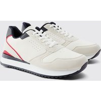 Kontrast-Sneaker - Weiß - 42, Weiß von boohooman