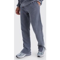 Mens Cord-Jogginghose mit geteiltem Saum - Grau - L, Grau von boohooman