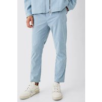 Mens Corduroy Smart Tapered Trousers - sky - 36, sky von boohooman