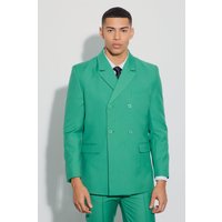 Mens Double Breasted Blazer - Grün - 42, Grün von boohooman