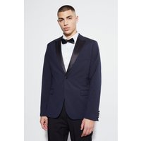 Einreihige Skinny Smoking-Anzugjacke - Blau - 40, Blau Einreihige Skinny Smoking-Anzugjacke - Blau - 40, Blau von boohooman