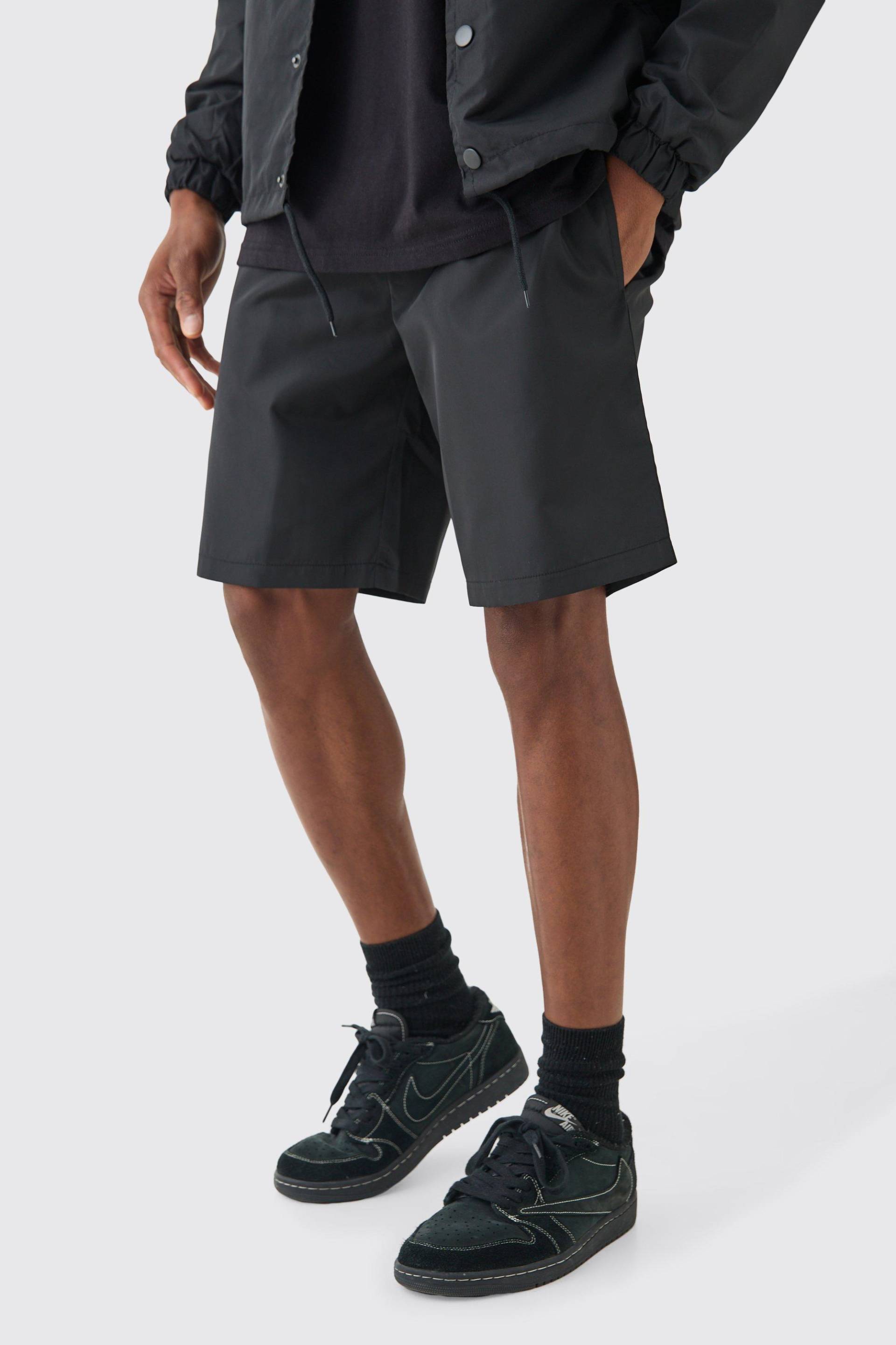 Komfort Nylon Shorts mit elastischem Bund - Schwarz - XS, Schwarz von boohooman