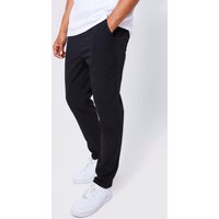 Slim-Fit Stretch-Hose mit elastischem Bund - Schwarz - S, Schwarz von boohooman
